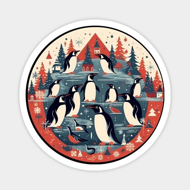 Penguin in Ornament, Love Penguins Magnet by logiamerch